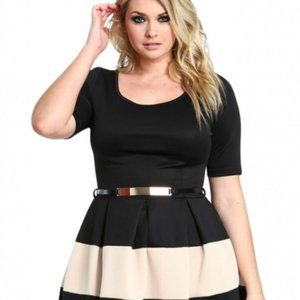 Plus Size 2X Dress Black and Cream